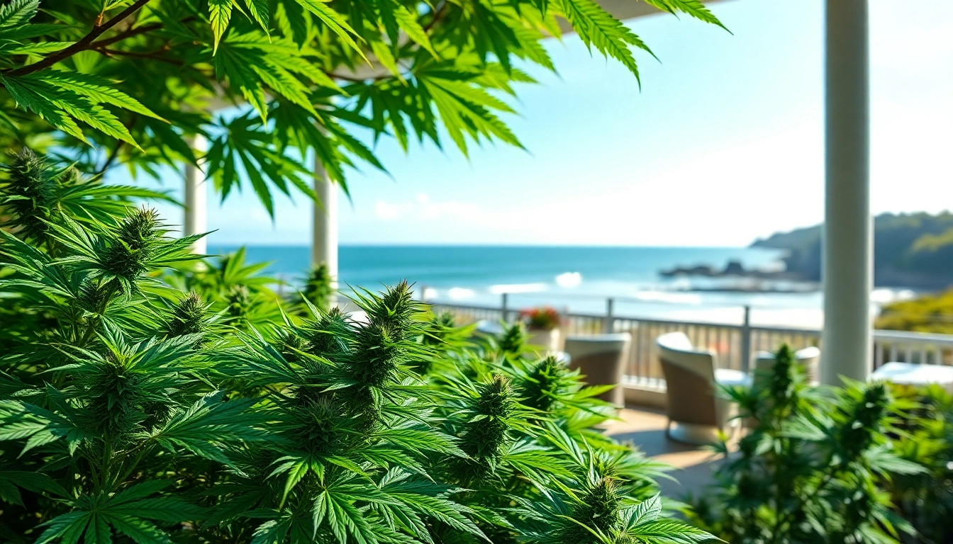 Découvrez Club Cannabis Costa Brava, un espace relaxant avec des plantes luxuriantes.
