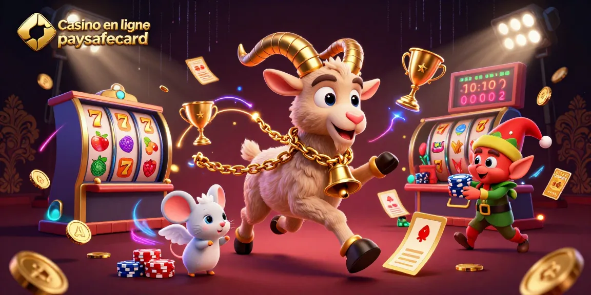 Casino en ligne paysafecard : Illustration d'un casino animé avec des personnages de fêtes et des éléments de jeux.