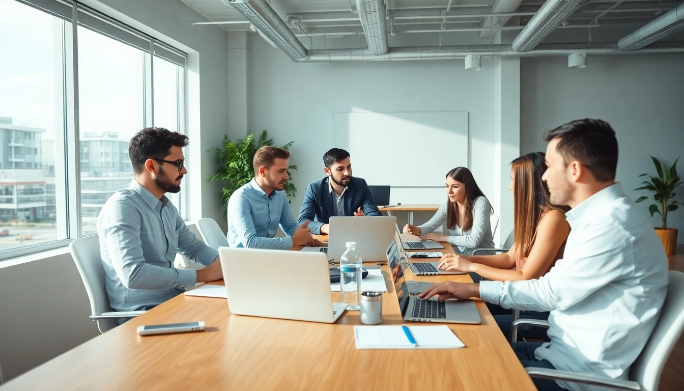 Hüsig Webdesign Marketing zeigt kreatives Teamwork in moderner Büro-Umgebung.