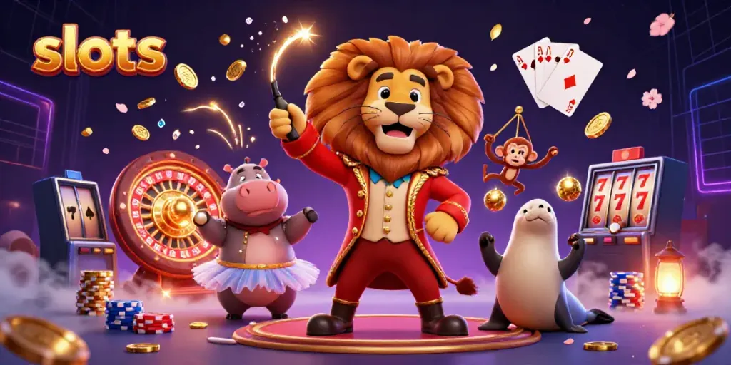 Experience dynamic slots action with vibrant characters and elements in a captivating 3D illustration.