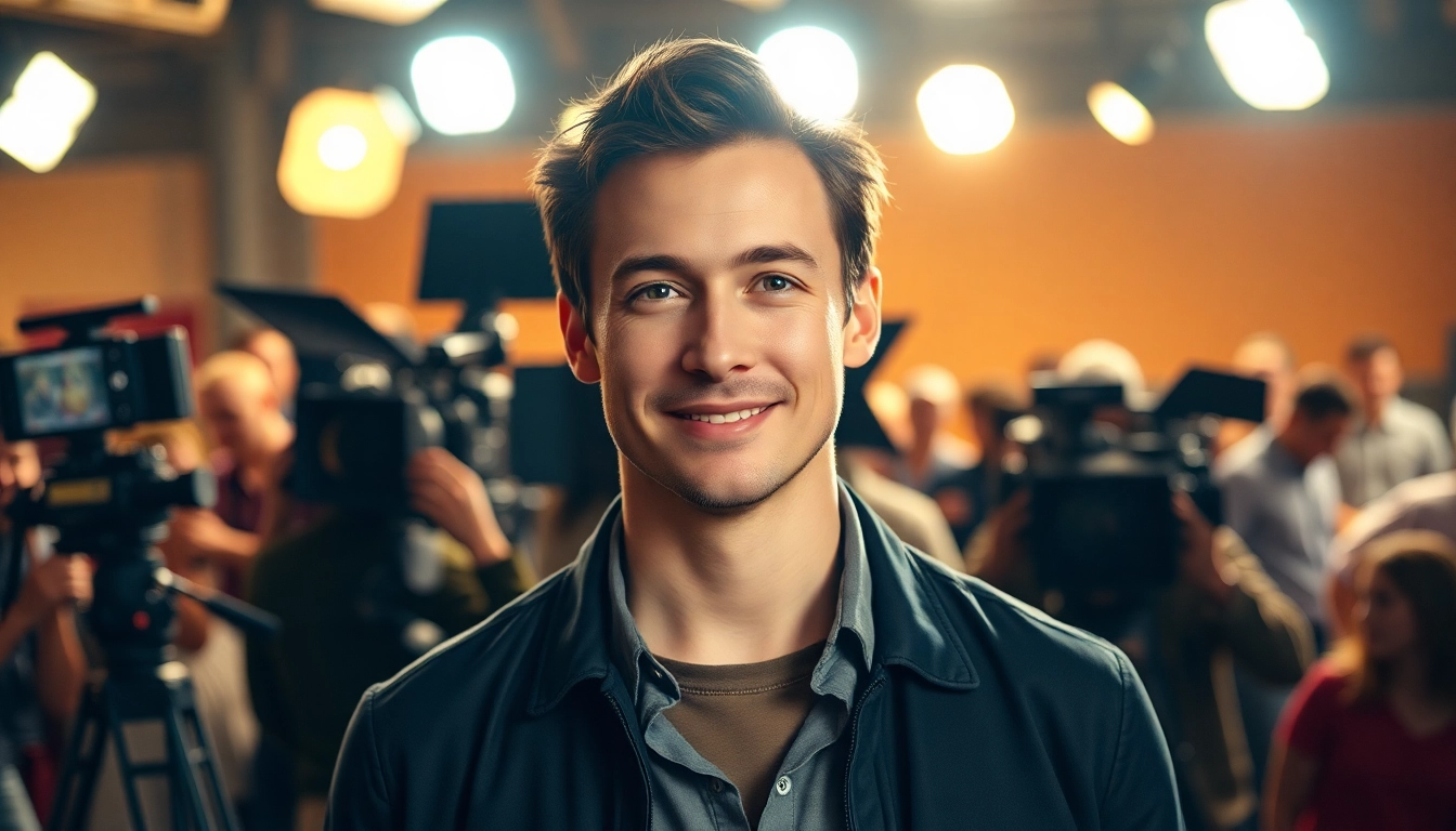 Joseph Gordon-Levitt exudes charisma on a film set, showcasing his talent and passion for acting.