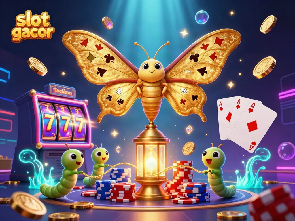 Experience the thrill of slot gacor with this vibrant 3D casino scene filled with fortune.