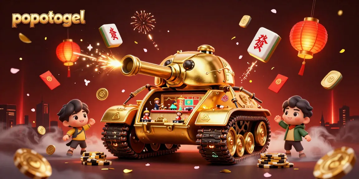 Experience big wins with popotogel in this vibrant 3D illustration featuring a unique casino scene.