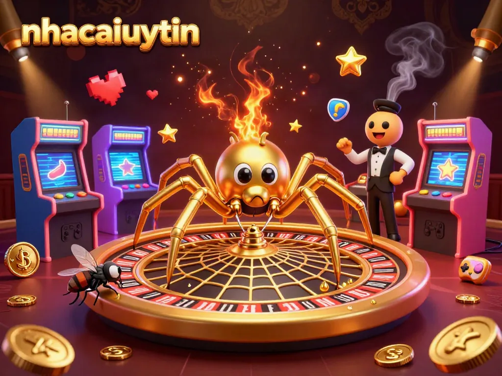 Explore nhacaiuytin's thrilling casino vibes with vibrant casino characters and game elements.