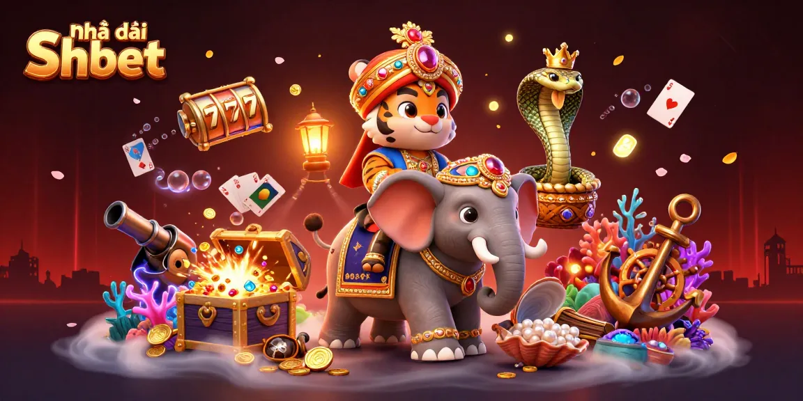 Experience the thrill with Nhà cái Shbet in this vibrant 3D casino illustration.