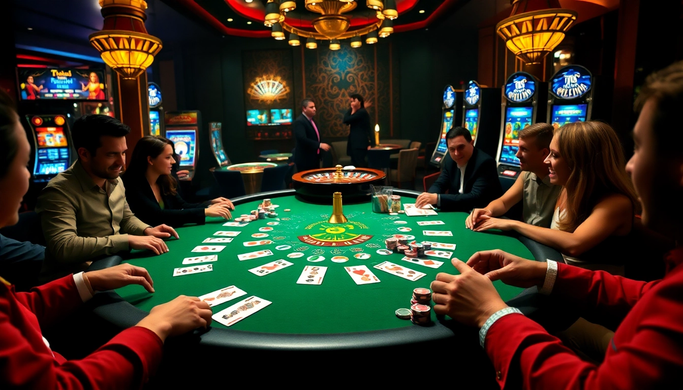 Expérience passionnante aux meilleurs casino en ligne avec des jetons de poker, des cartes et une roulette.