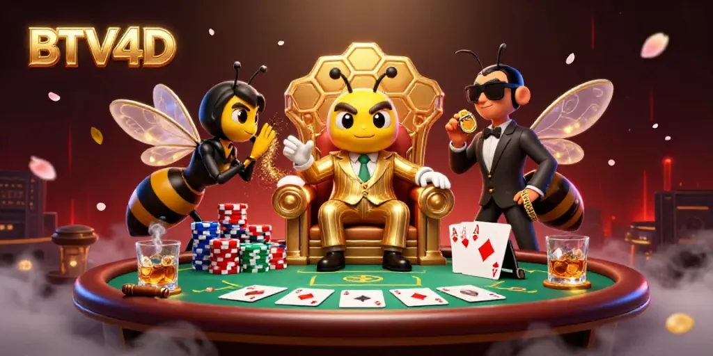 Aktivitas judi menarik di BTV4D dengan bos lebah 3D dan karakter menarik lainnya.