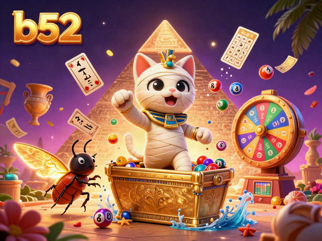 Experience thrilling winning moments at b52 with vibrant elements from a dynamic pyramid casino.