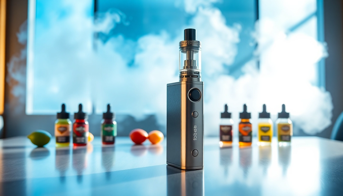 Vaping with lost vape orion device, showcasing its sleek design and colorful e-liquid flavors.