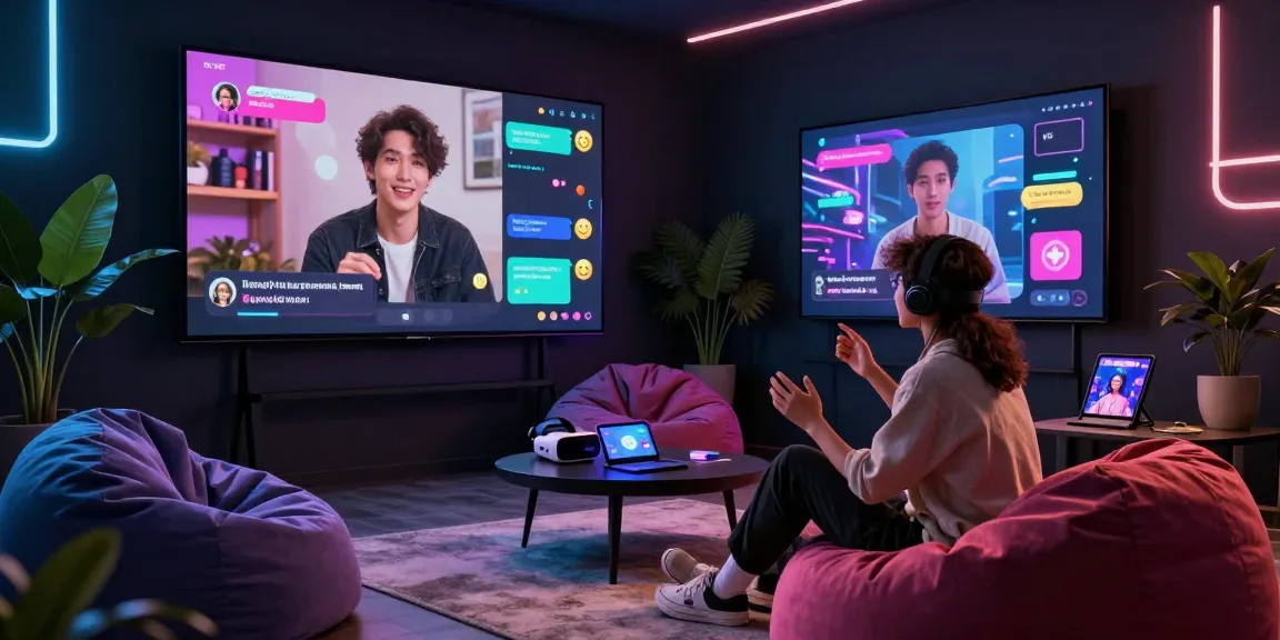 Engaging virtual chat room with an NSFW chat bot interface showcasing playful emojis and vibrant conversations in a stylish setting.