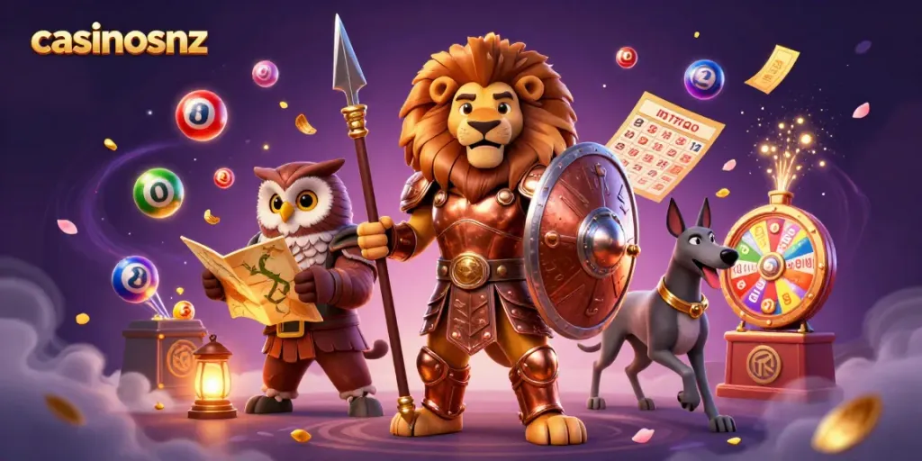 Engage with casinosnz through an intricate gaming landscape, featuring dynamic lottery elements.