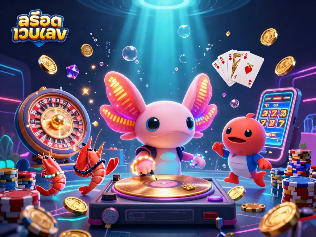 Spin to win at สล็อตเว็บตรง with cute aquatic characters and sparkling casino elements!