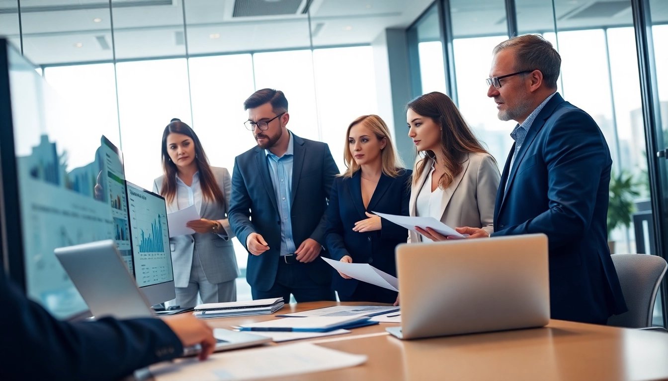 Team conducting Bid-No-Bid Analysis in a collaborative, modern office environment.