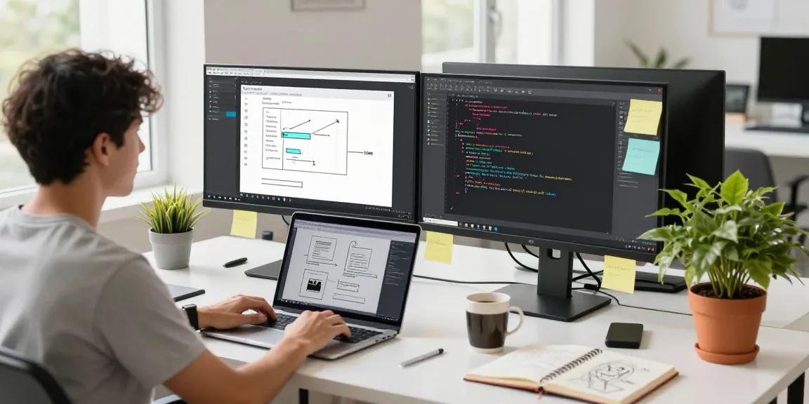 Developer using Snipaste for efficient screen capture and annotation in a bright modern workspace.