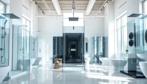 Sonni sanitär GmbH präsentiert elegante Duschinstallationen in modernem Badezimmerdesign.