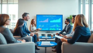 Engaged clients discussing tax planning and wealth management with a professional advisor in modern office