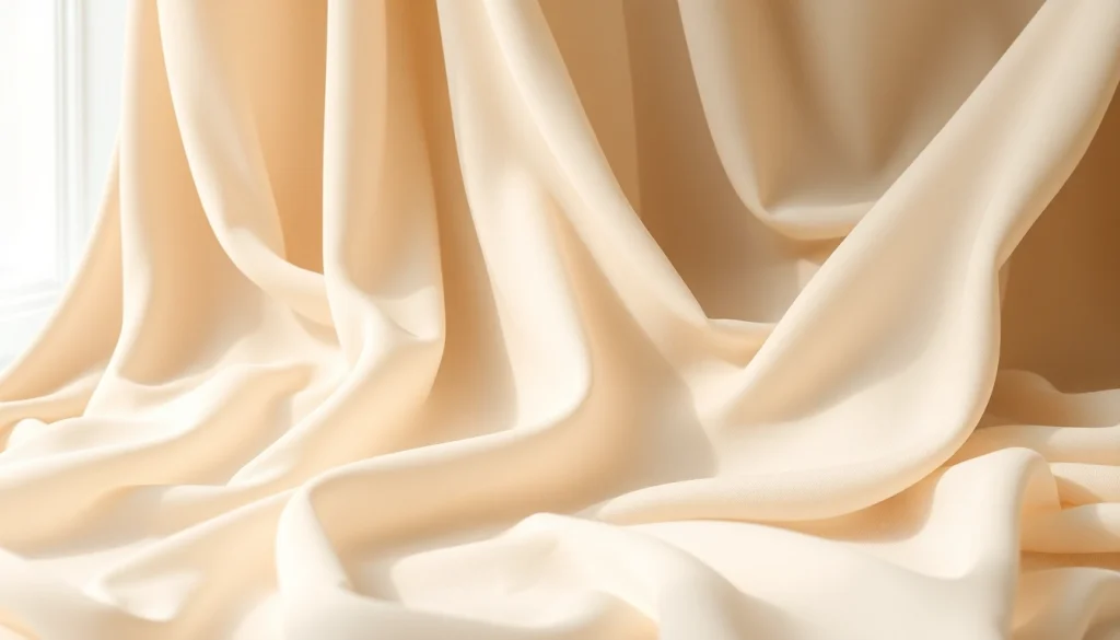 Mousseine stof met delicate textuur en stijlvolle draping in zacht licht.