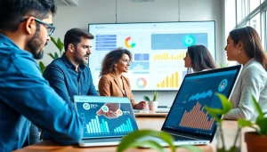 Enhance your online presence with effective smm services showcased in a collaborative workspace.