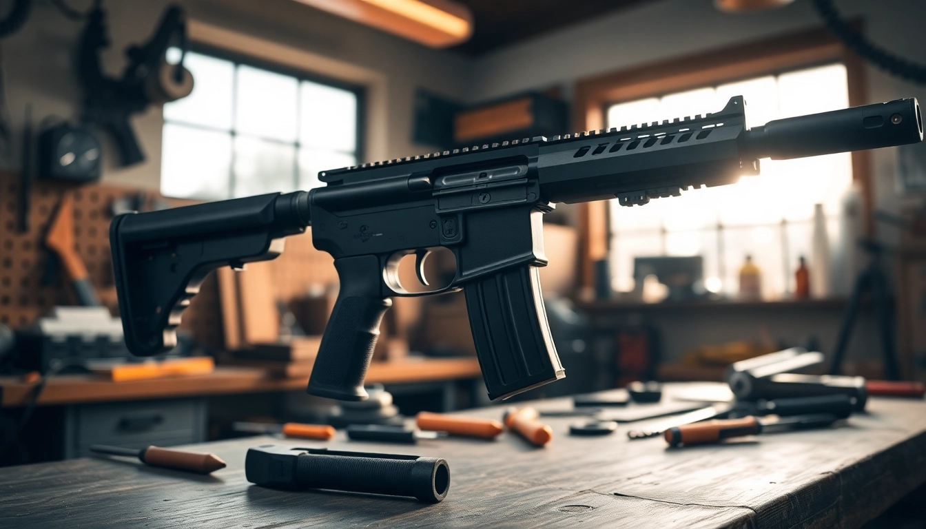 Assembling a pf940v2 frame in a detailed gunsmith workshop.