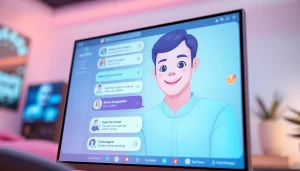 Engaging visual of a sex AI chat interface highlighting friendly AI interaction