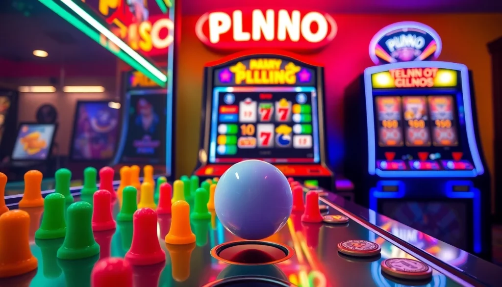 Main scene of plinko demo game showcasing vibrant colors and dynamic game elements.