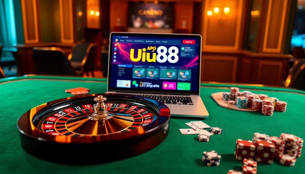 Experience the thrill of online gambling with uu88 đăng nhập on a luxurious casino table.