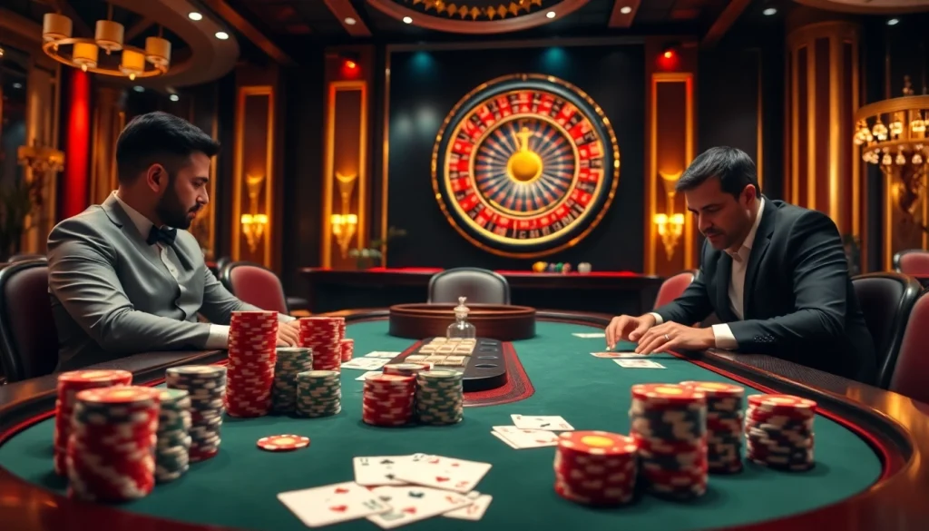 Engage in thrilling poker action at an upscale casino, inspired by https://s86.com.