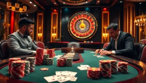 Engage in thrilling poker action at an upscale casino, inspired by https://s86.com.