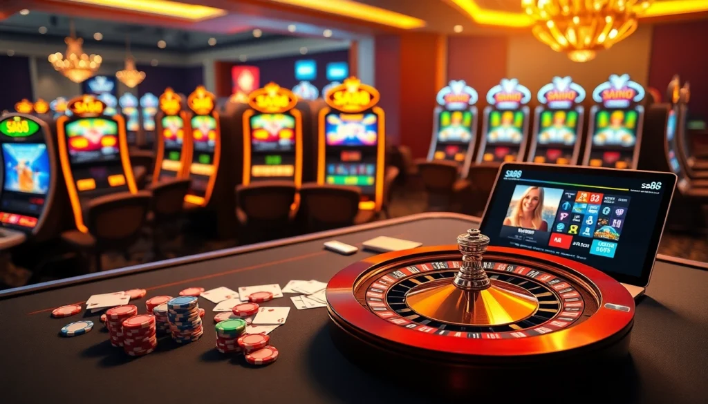 Experience thrilling gaming action at sa88 casino with vibrant tables and interactive gambling interfaces.