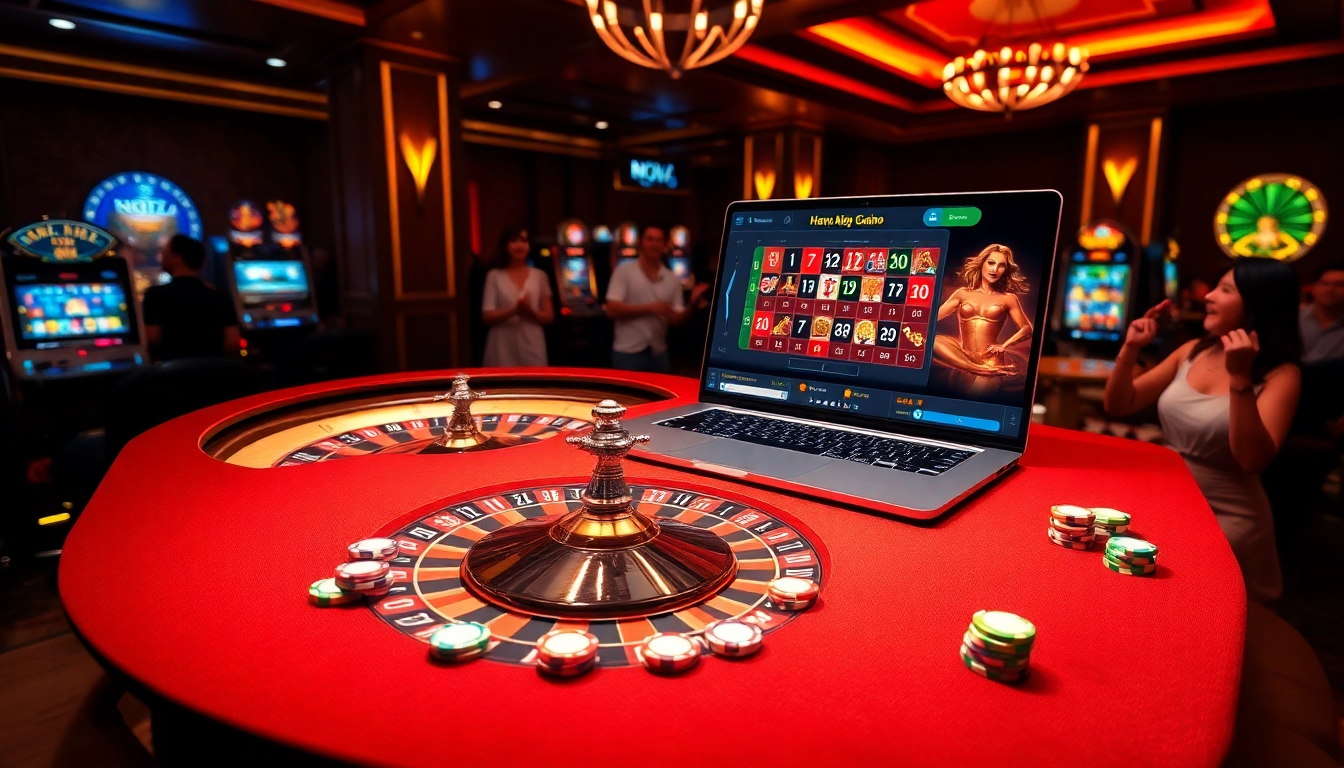 NOVA88 online casino experience with roulette and vibrant gaming atmosphere.
