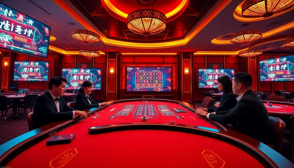 Experience thrilling gameplay with רמיקוב אונליין in a luxurious casino setting.