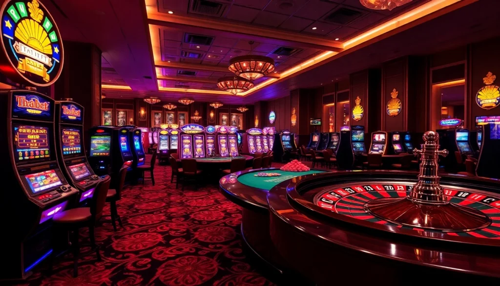Experience high-stakes excitement at thabet with vibrant slot machines and poker tables.