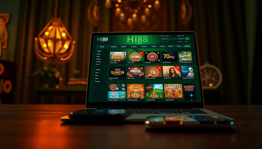Exciting online gambling interface at stimmgewitter.org showcasing HI88's diverse games.