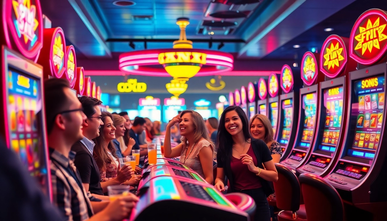 Menangkan slot depo 1000 di kasino penuh warna dengan pemain antusias.