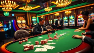 The scene depicts players implementing winning strategies at a luxurious poker table, showcasing the hidden wiki official vibe.