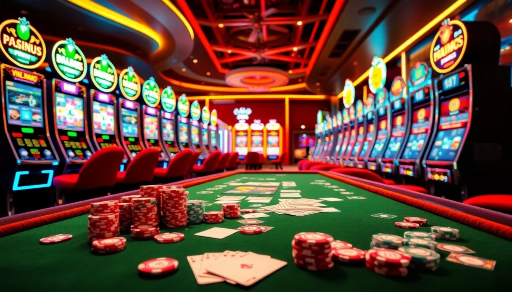 Experience thrilling gameplay at Nhà Cái TT88 with vibrant casino tables and exciting slot machines.