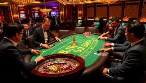 Engaging poker action at the BDTK666-themed table with vibrant chips and professional atmosphere.