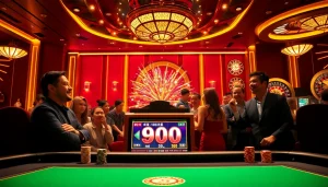 Experience excitement at a luxurious casino with nổ hũ 90 slot machine action.