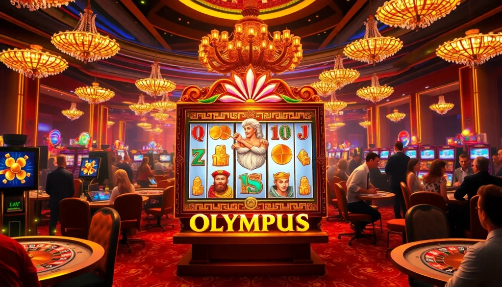 Spin the Olympus slot for epic wins in a luxurious casino setting filled with excitement.