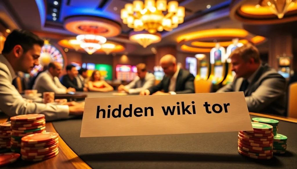 High-stakes poker players engage intensely at a luxurious casino table featuring hidden wiki tor elements.