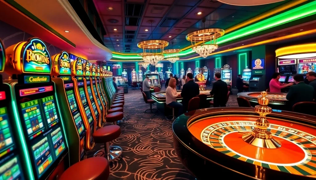 Experience thrilling gaming at https://33wins.it.com with vibrant slot machines and roulette tables.
