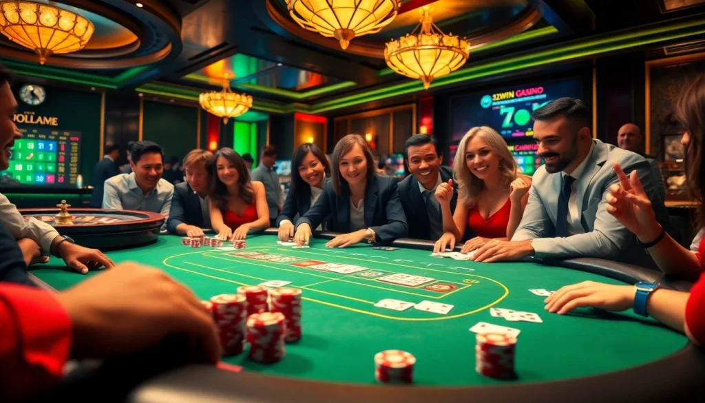 Experience thrilling casino action at https://32win.capital/ with players engaged in an exciting poker game.