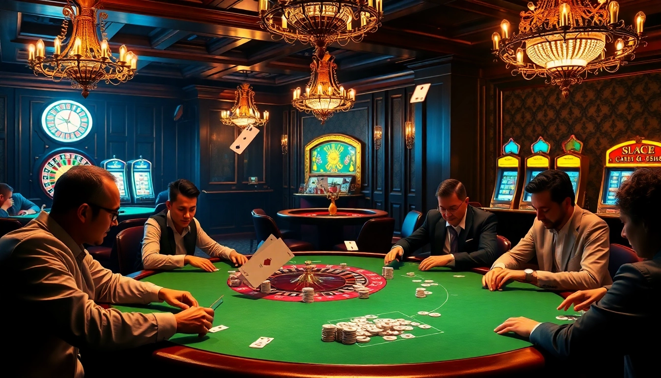 Players engaged in a high-stakes poker game, featuring Anal fissure cream subtly integrated in a luxurious casino setting.