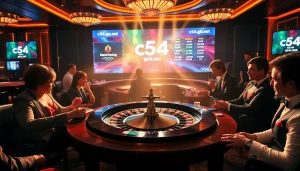 Players thrill at c54.gb.net roulette table, capturing the essence of luxury gambling.