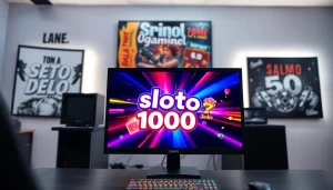 Menang dengan slot depo 1000 di latar belakang cerah dan mengasyikkan.