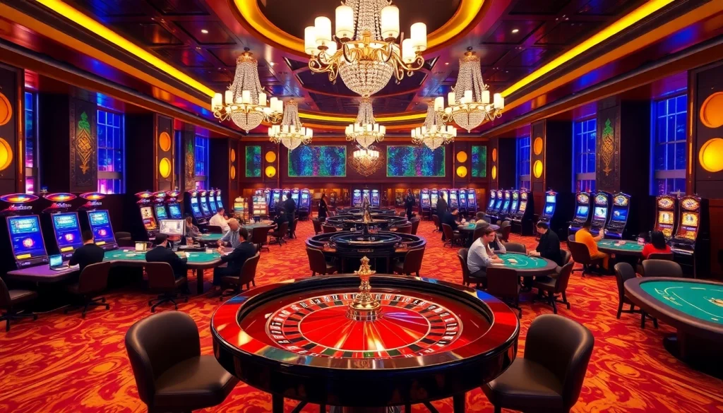 The hidden wiki 2 showcases vibrant casino gaming with roulette, poker, and excited players.