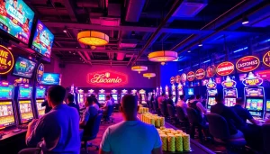 Engaging online casino scene at tk88win.live showcasing vibrant gaming stations and players immersed in excitement.