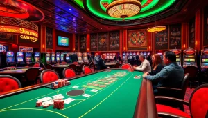Players enjoying games at BJ38 casino, featuring vibrant tables and exciting atmosphere.