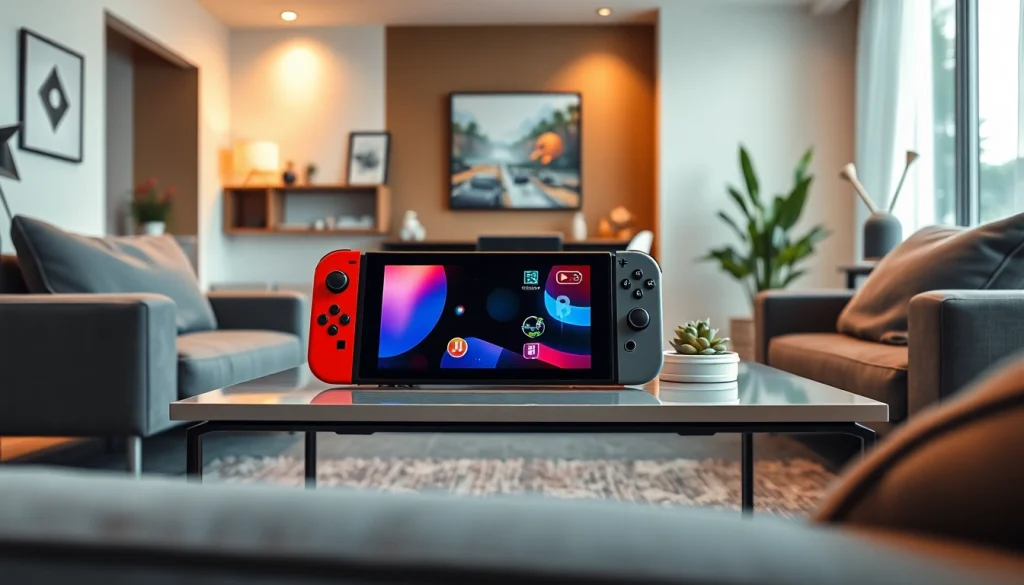 Innovative Switch 2 release date update displayed in a stylish living room setting