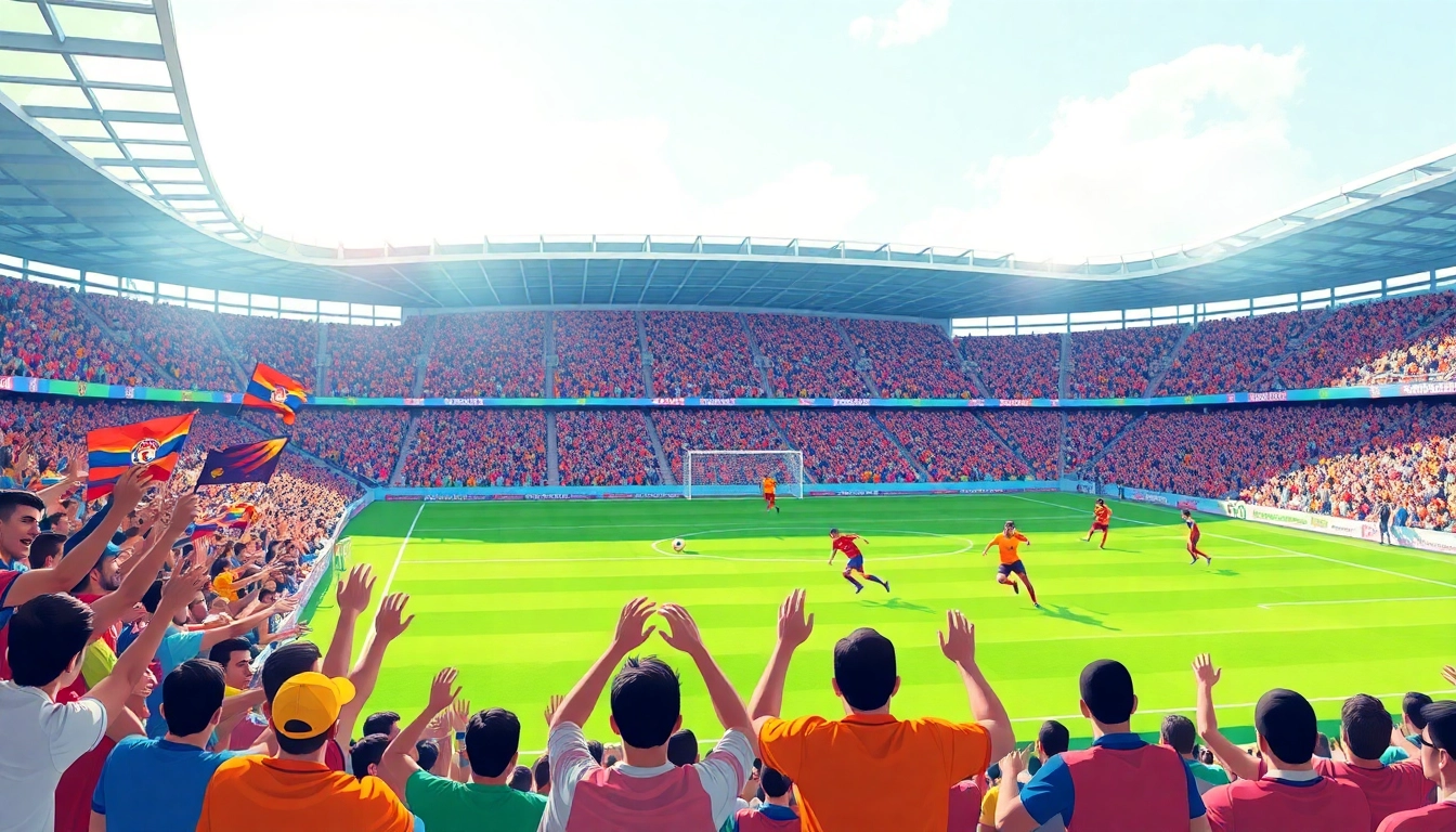 Catch the excitement of ผลบอลเมื่อคืนนี้ทุกลีก with vibrant soccer match highlights and cheering fans.